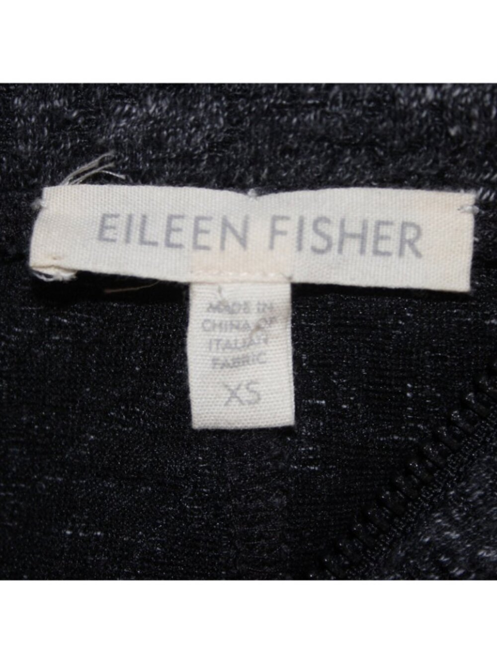 Eileen Fisher Jacket Sz XS Charcoal Black Zipper Pockets Stretch Cotton Poly - Picture 7 of 11